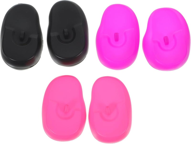 3 Pairs Hairdressing Ear Cover Professional Silicone Hair Dye Earmuffs Ear Protector Ear Cover for Salon Home Hair Dye Shower Bathing