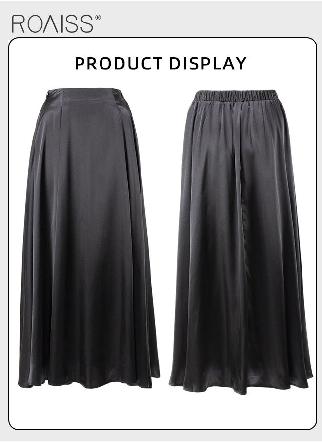 Satin High Waist Skirt for Women Soft and Comfy Loose Draped Large Hem A-Line Skirt Ladies Elegant high-waisted long skirt - pzsku/ZB1EB84F7368B645C4F32Z/45/_/1713955020/daed1e1a-3e76-4aa7-ad6e-0b374ed4d678