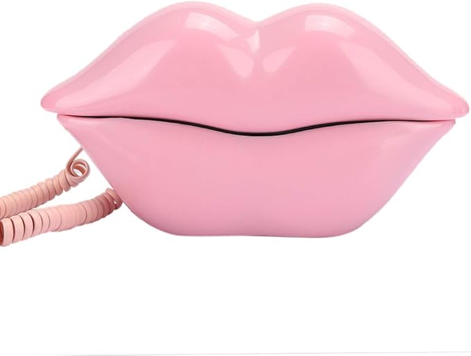 هاتف أرضي مكتبي وردي، تصميم أوروبي مدمج، إشارة مستقرة، مادة صديقة للبيئة - Image 1