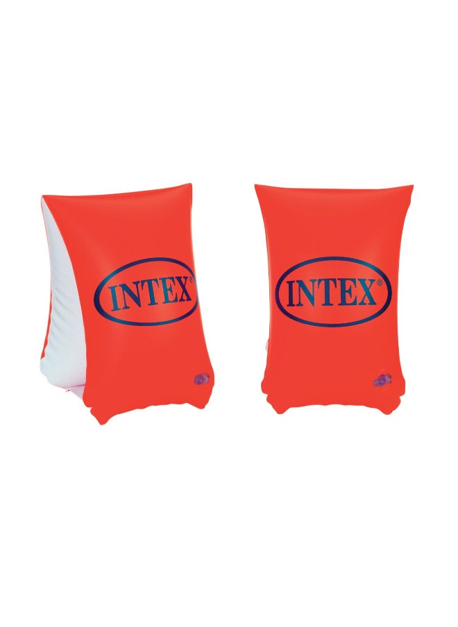 INTEX Inflatable Swimming Arm Band Orange and White 12 x 6inch 58641  - Image 1