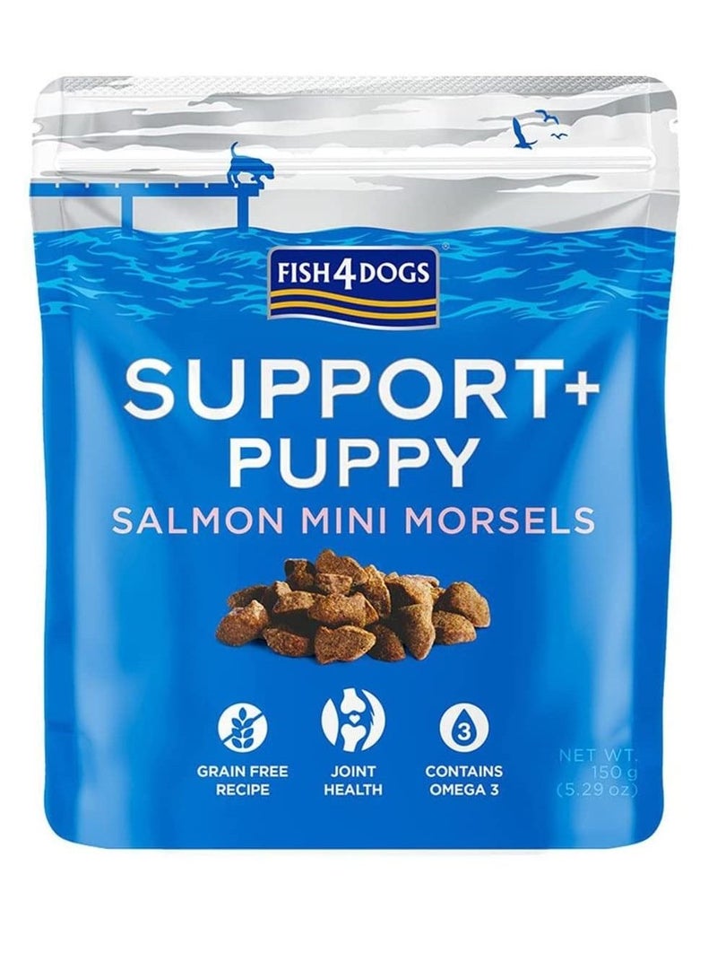(فيش٤دوجس) مكافآت Fish4Dogs Support+ بقطع السلمون الصغيرة للجراء (150 جم) - Image 1
