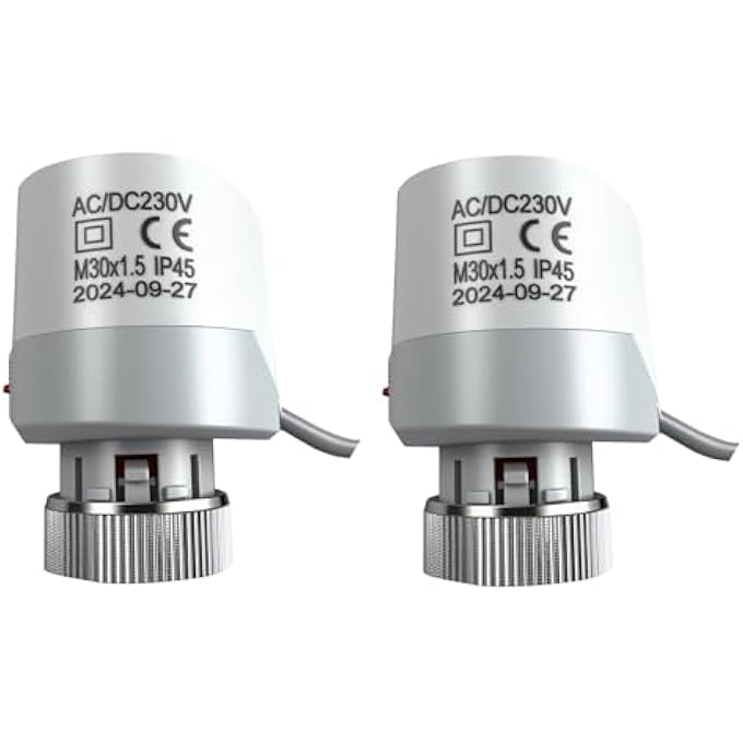 2 X ACTUATOR UNDERFLOOR HEATING 230 V THERMAL ACTUATOR POWERLESS CLOSED NC M30 X 1.5 THERMOT ACTUATOR 3.8 MM HUB FOR UNDERFLOOR HEATING RADIATORS ZONE CONTROL ON/OFF STATUS - Image 2