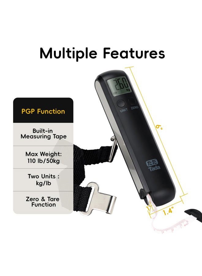 ta da 110lb Mechanical Luggage Scale Battery Free Portable Hand Baggage Scale for Travel Suitcase Digital Weight Scale with Built in Measuring Tape - Image 5