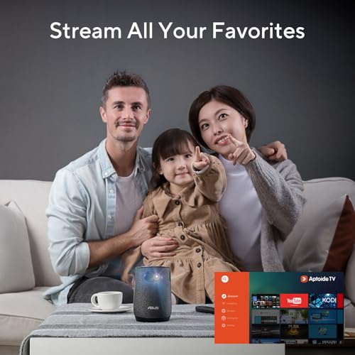 ASUS ZenBeam Latte L1 Portable Wi-Fi Projector- 300 Lumens Projector, Built-in Harman Kardon Bluetooth Speaker, 3 Hours Video Playback, Wireless WiFi Projector, HDMI, USB, Remote Control, AptoideTV - Image 3