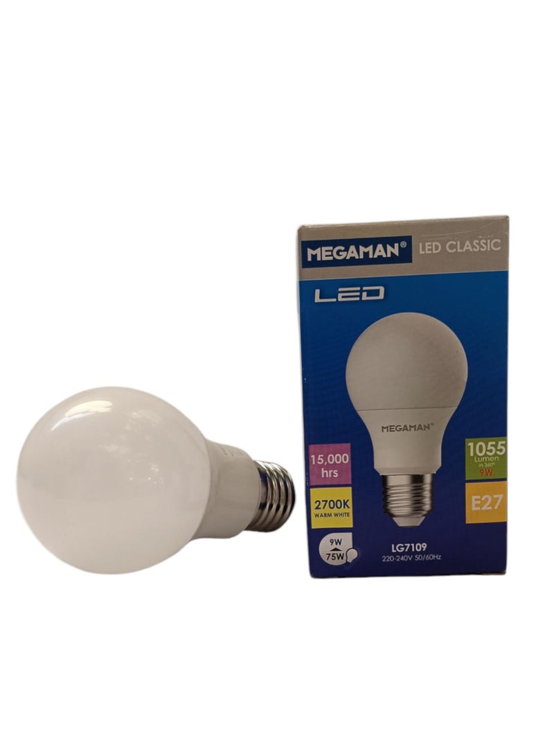 ميجامان Megaman LED E27 9W LG7109-A60- Warm White (2700K) - Image 3