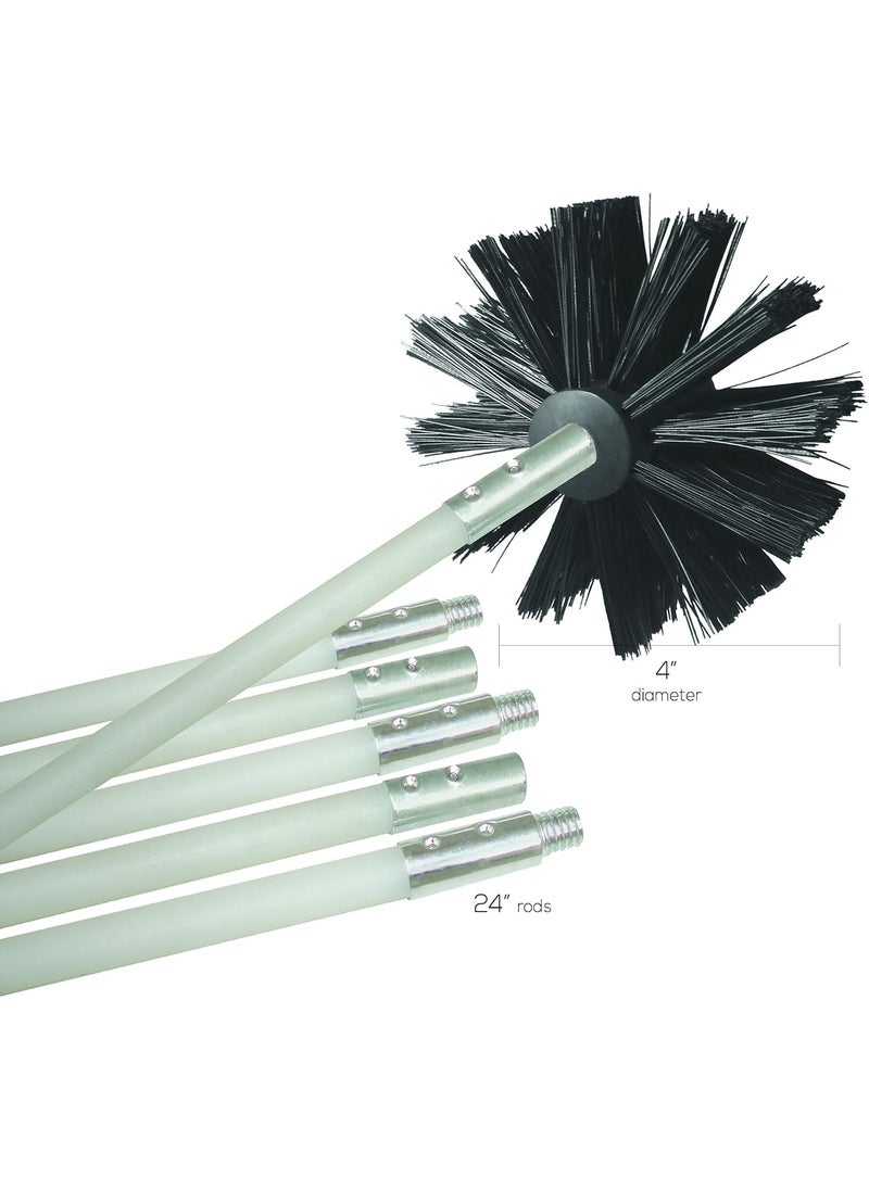 Deflecto Deflecto DVBRUSH12K6 Dryer Duct Cleaning Kit Lint Remover Extends up to 12 Feet Synthetic Brush Head Use with or without a Power Drill  - Image 3