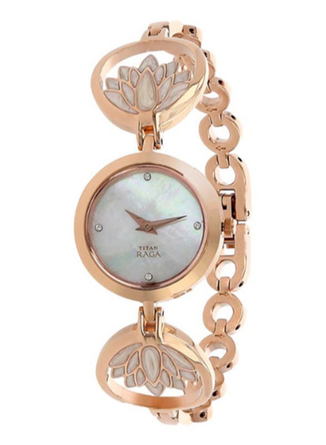 تيتان ساعة يد نسائية بعقارب دائرية معدنية - Image 2