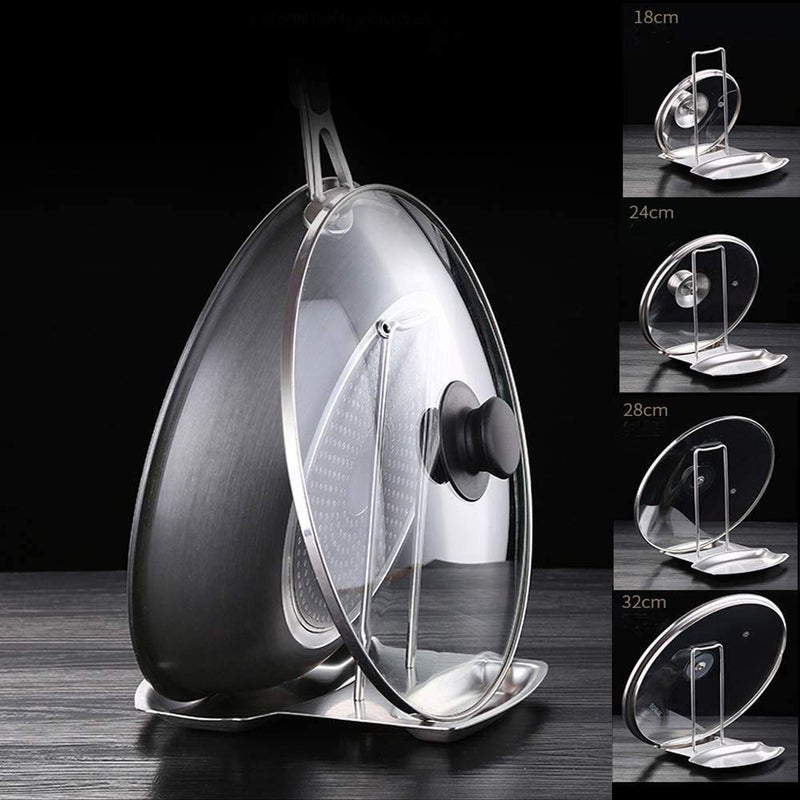 ZYLONE Lid and Spoon Rest Shelf,304 Stainless Steel Pan Pot Cover Lid Rack Stand Organizer,ZYLONE Pan Lid Organizer Storage Soup Spoon Rests Utensils Kitchen Tool - Image 5
