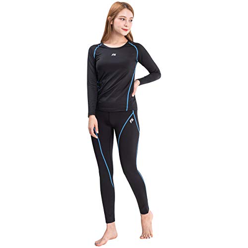 FITEXTREME Womens MAXHEAT Fleece Long Johns Thermal Underwear Set Black M - Image 2
