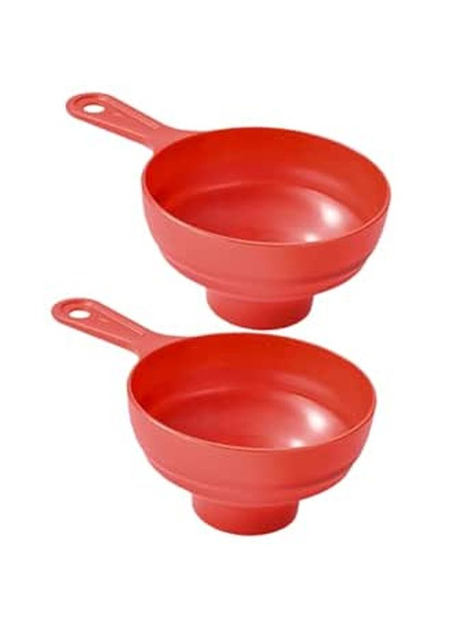 2pcs Red Wide Mouth Funnels For Filling Bottles Dry Ingredients Oil Dispenser Dishwasher Safe - Image 1