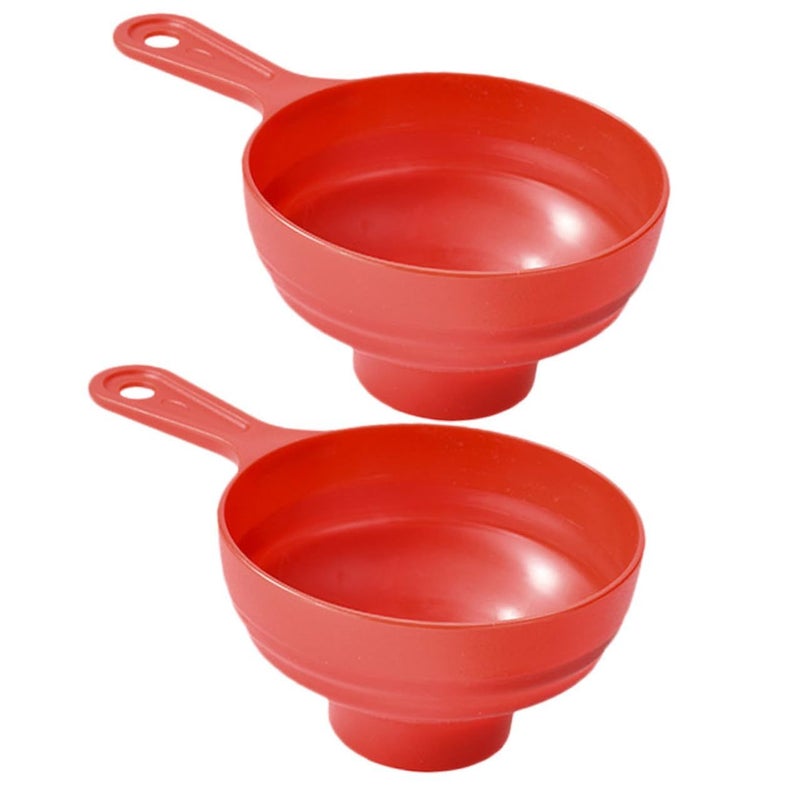 2pcs Red Wide Mouth Funnels For Filling Bottles Dry Ingredients Oil Dispenser Dishwasher Safe - Image 2