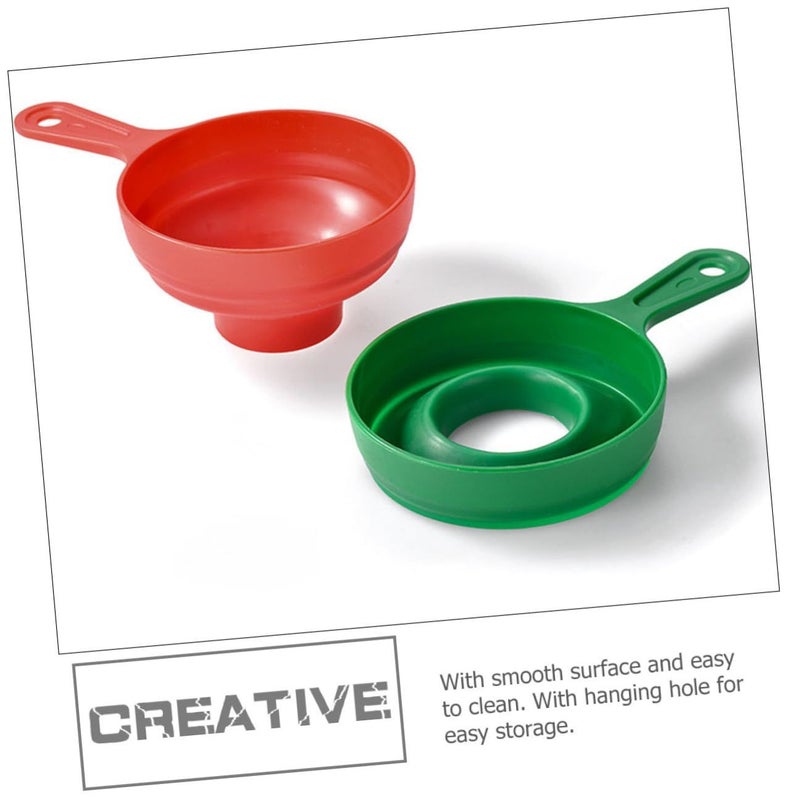 2pcs Red Wide Mouth Funnels For Filling Bottles Dry Ingredients Oil Dispenser Dishwasher Safe - Image 5