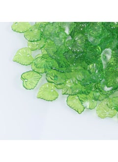 Generic ransparent Acrylic Leaf Bead 200g 16MM Frosted Leaf Beads Acrylic Green Leaf Drops Pendants for Jewelry Making Flower  - Image 3