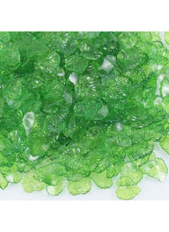 Generic ransparent Acrylic Leaf Bead 200g 16MM Frosted Leaf Beads Acrylic Green Leaf Drops Pendants for Jewelry Making Flower  - Image 2