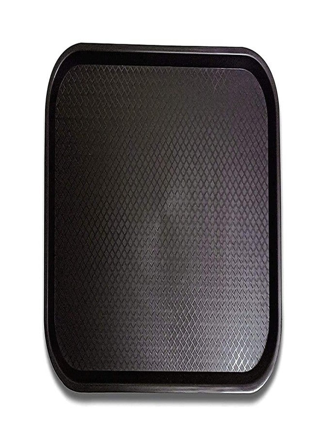 LOGRO Serving Platter/Large Tray || Made of Premium Plastic || Rectangular Shape || Length 16 Inches X Breadth 12 Inches - (1 Black Tray) - Image 1