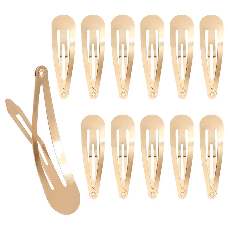 Coufce 50 Pack 2 Inch Gold Metal Snap Hair Clips, Bend Hair Clips Non-Slip Hair Barrettes for Girls and Women Stylish Hair Accessories (Gold) - Image 1