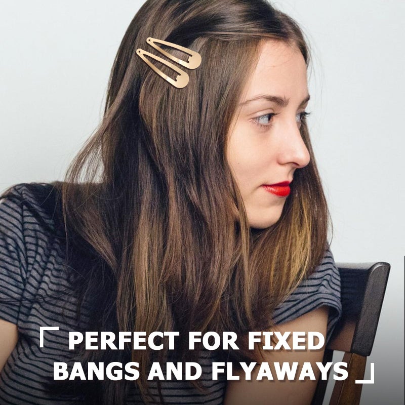 Coufce 50 Pack 2 Inch Gold Metal Snap Hair Clips, Bend Hair Clips Non-Slip Hair Barrettes for Girls and Women Stylish Hair Accessories (Gold) - Image 4