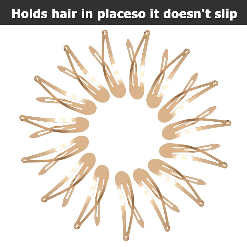 Coufce 50 Pack 2 Inch Gold Metal Snap Hair Clips, Bend Hair Clips Non-Slip Hair Barrettes for Girls and Women Stylish Hair Accessories (Gold) - Image 3