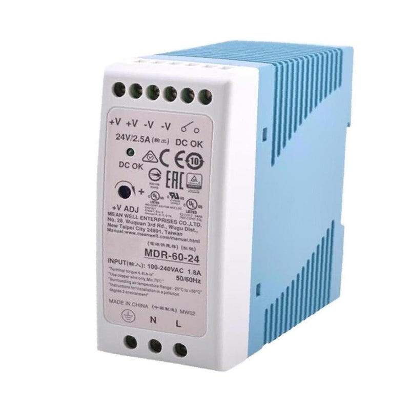 MEAN WELL [PowerNex] Mean Well MDR-60-24 24V 2.5A 60W Single Output Industrial DIN Rail Power Supply - Image 5