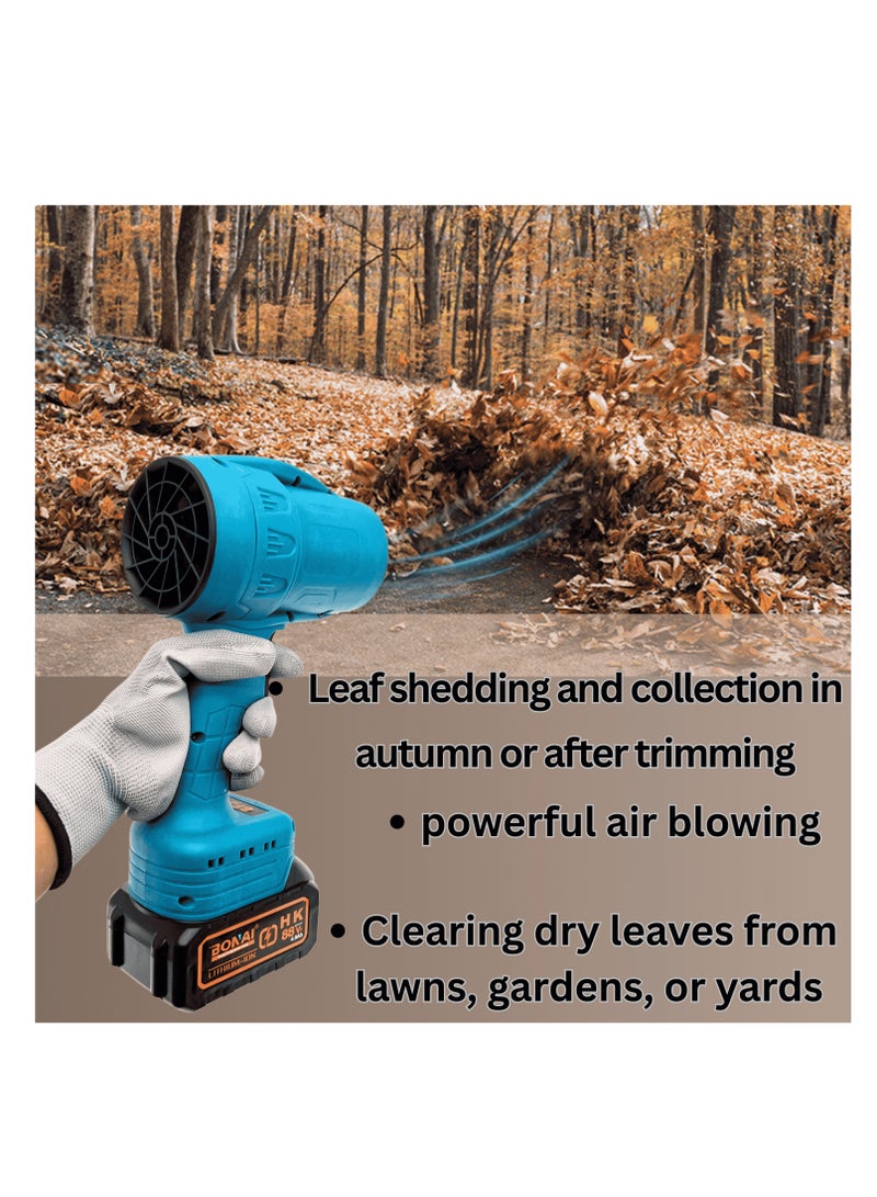 بوناي منفاخ هواء جاف لاسلكي من بوناي - ٨٨ فولت مع بطاريتين وشاحن، منفاخ هواء كهربائي توربو صغير الحجم للاستخدام في أوراق الشجر، والمرآب، والحديقة، والاستخدامات المتعددة، BN-HK59 - Image 4
