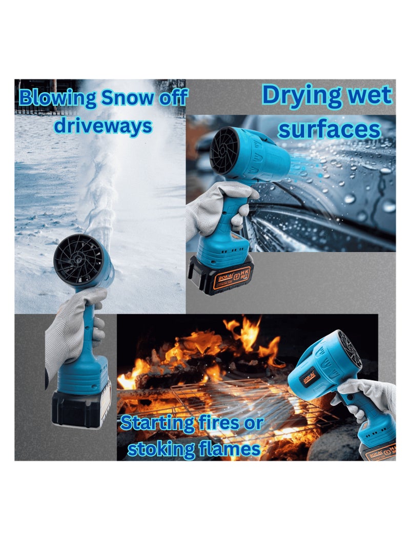 بوناي منفاخ هواء جاف لاسلكي من بوناي - ٨٨ فولت مع بطاريتين وشاحن، منفاخ هواء كهربائي توربو صغير الحجم للاستخدام في أوراق الشجر، والمرآب، والحديقة، والاستخدامات المتعددة، BN-HK59 - Image 5