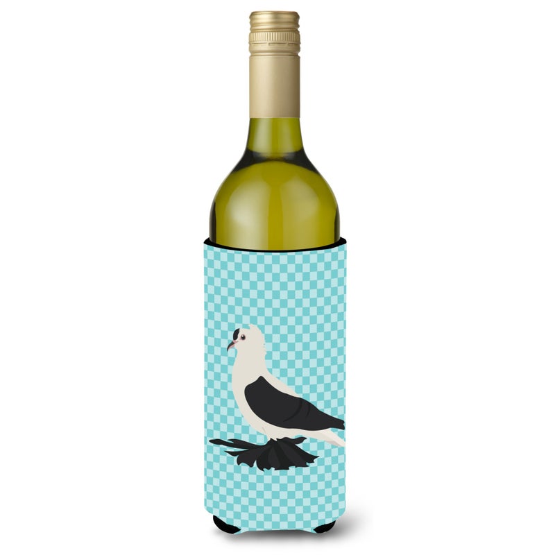 Caroline's Treasures ""Caroline's Treasures Saxon Fairy Swallow Pigeon Blue Check Decorative Bottle Hugger  750 ml  Multicolor"" 