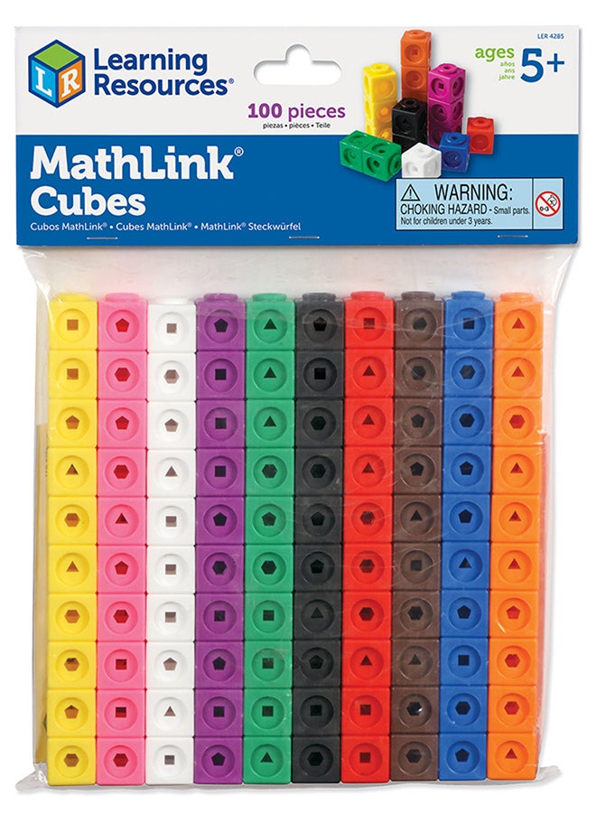 Learning Resources Learning Resources MathLink Cubes - Set of 100 Cubes, Ages 5+ Kindergarten, STEM Activities, Math Manipulatives, Homeschool Supplies, Teacher Supplies - Image 3