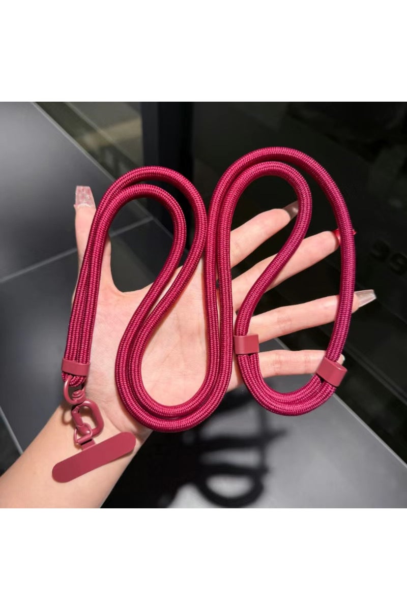 حبل تعليق هاتف أحمر قابل للتعديل، يُلبس على الكتف أو كقلادة، مع مشبك. جراب هاتف، حبل طويل للتعليق مع مشبك.