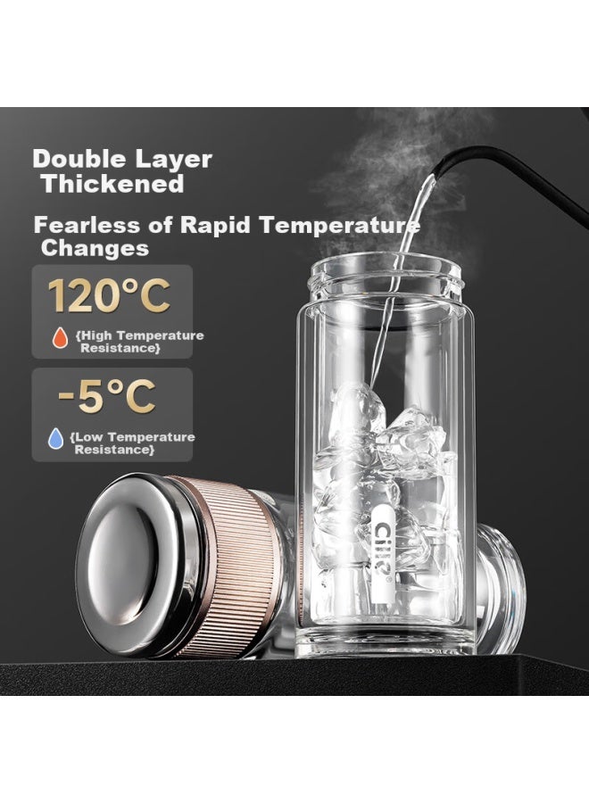 Cille Glass Tea Separation Cup Men's Tea Brewing Cup Gift High Borosilicate Double-layer Business Tea Cup - Image 2