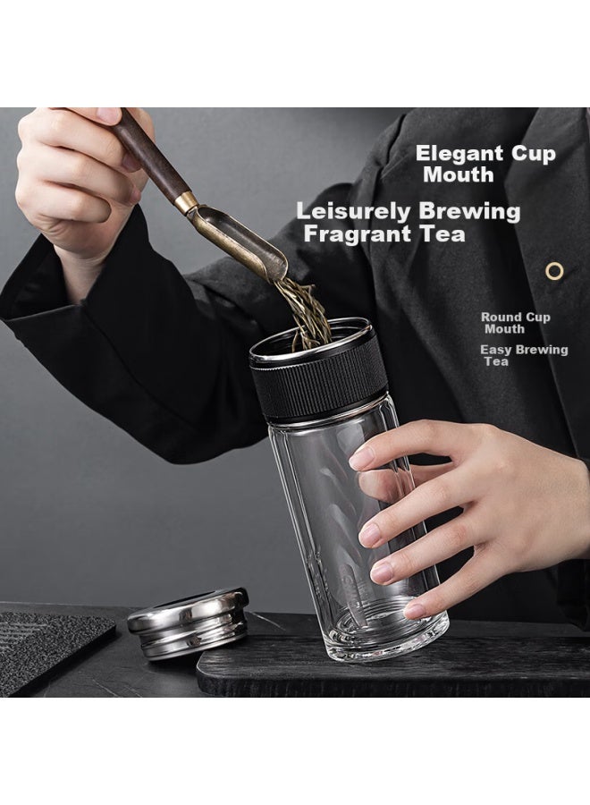 Cille Glass Tea Separation Cup Men's Tea Brewing Cup Gift High Borosilicate Double-layer Business Tea Cup - Image 3