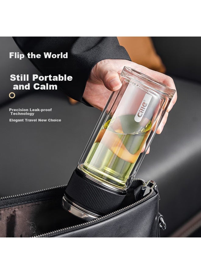 Cille Glass Tea Separation Cup Men's Tea Brewing Cup Gift High Borosilicate Double-layer Business Tea Cup - Image 5