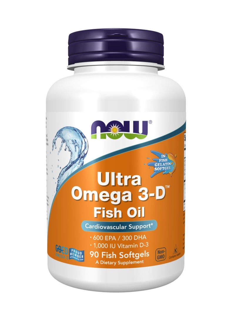 now Ultra Omega 3-D Dietary Supplement - 90 Softgels - Image 1