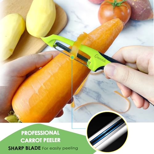 GANNK Vegetable Potato Peelers for Kitchen, Y Peeler for Apple Fruit Carrot Zucchini Cucumber Potatoes, Good Grip Veggie Peeler Makes Peeling Very Easy - Image 5