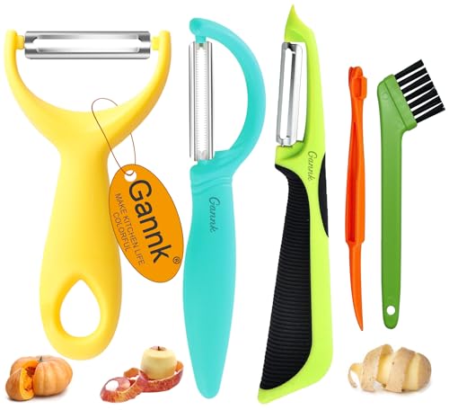 GANNK Vegetable Potato Peelers for Kitchen, Y Peeler for Apple Fruit Carrot Zucchini Cucumber Potatoes, Good Grip Veggie Peeler Makes Peeling Very Easy - Image 1