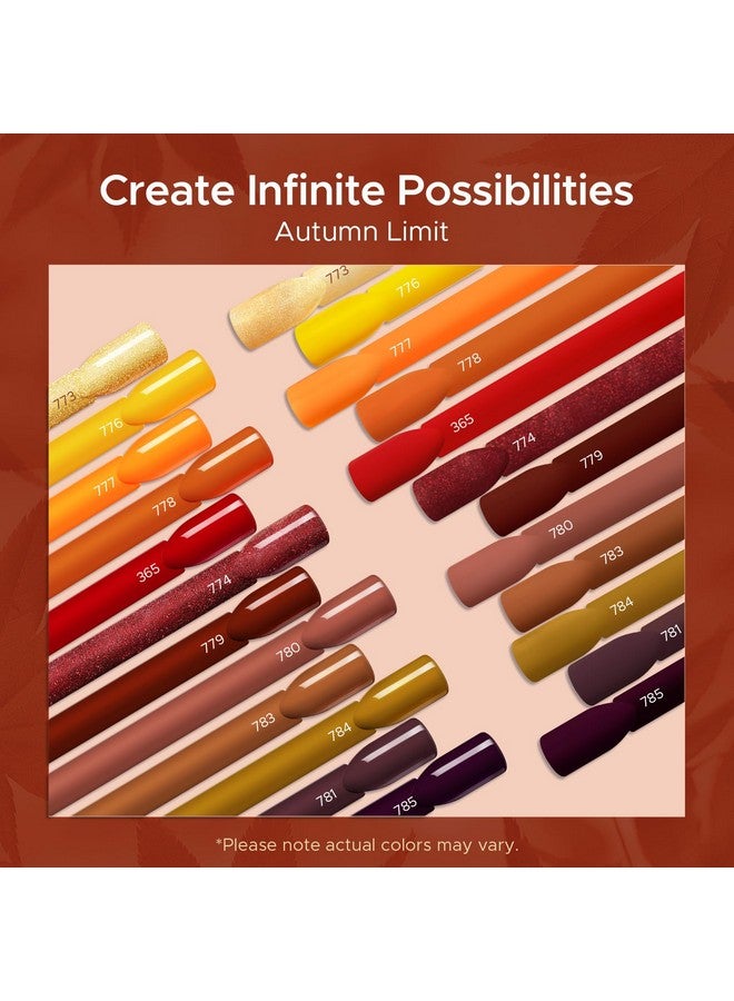 MEFA Gel Nail Polish Set, 12 Color Red Brown Gold Glitter Nail Polish Kit Soak Off Pumpkin Bronze Nail Art Decorations DIY Home Salon Design Manicure Gifts for Women Girls - Image 4