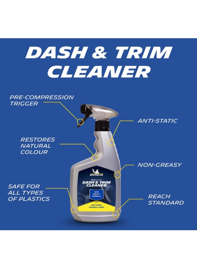 MICHELIN 31463 Dash & Trim Cleaner 650ml Interior Car Cleaner | Advanced Anti-Static Dust Repellent | Non-Greasy Restores Original Finish | UV Protection Interior Detailer | UAE Climate Tested Formula - Image 5