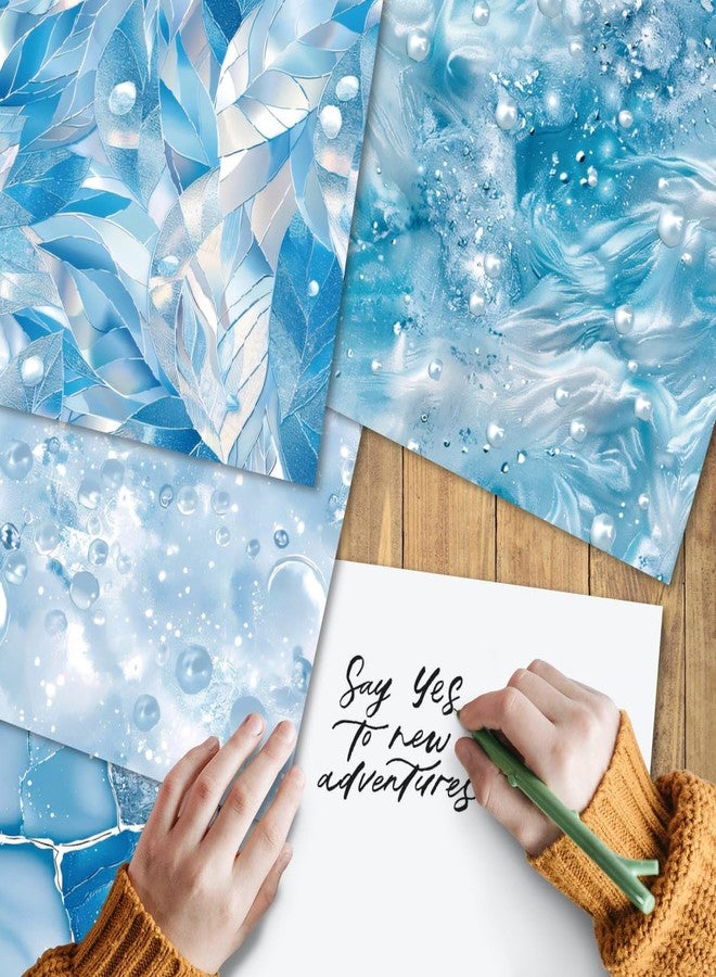 WLXTREE Scrapbook Paper Pad 6x6,Watercolored Blue Single-Sided Decopodge Paper,Cardstock Paper Scrapbooking DIY Decorative Background Cardmaking Supplies,Junk Journal Craft Paper - Image 4