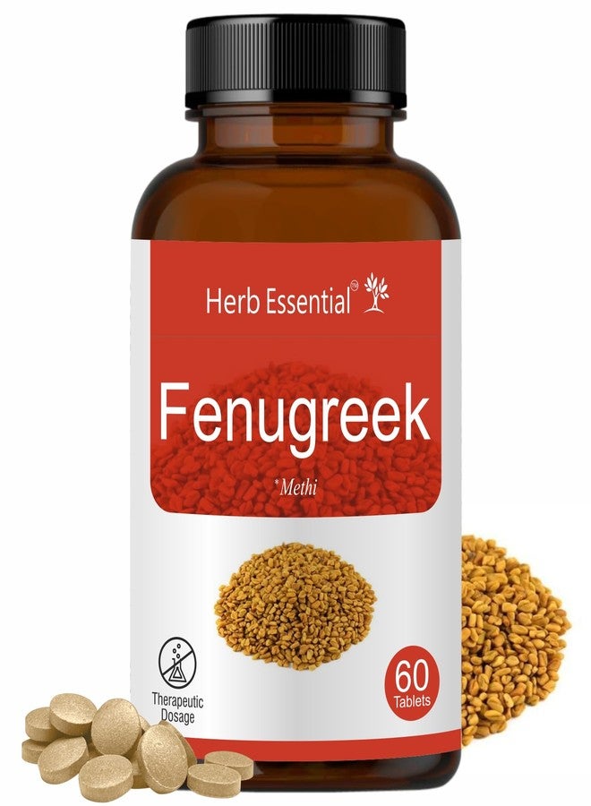 Herb Essential Fenugreek Tablets 60 Count (pack of 1) | Ayurvedic Herbal Supplement|Vegan,GMP Certified|Traditionally Used for Metabolic Wellness & Digestive Support - Image 1