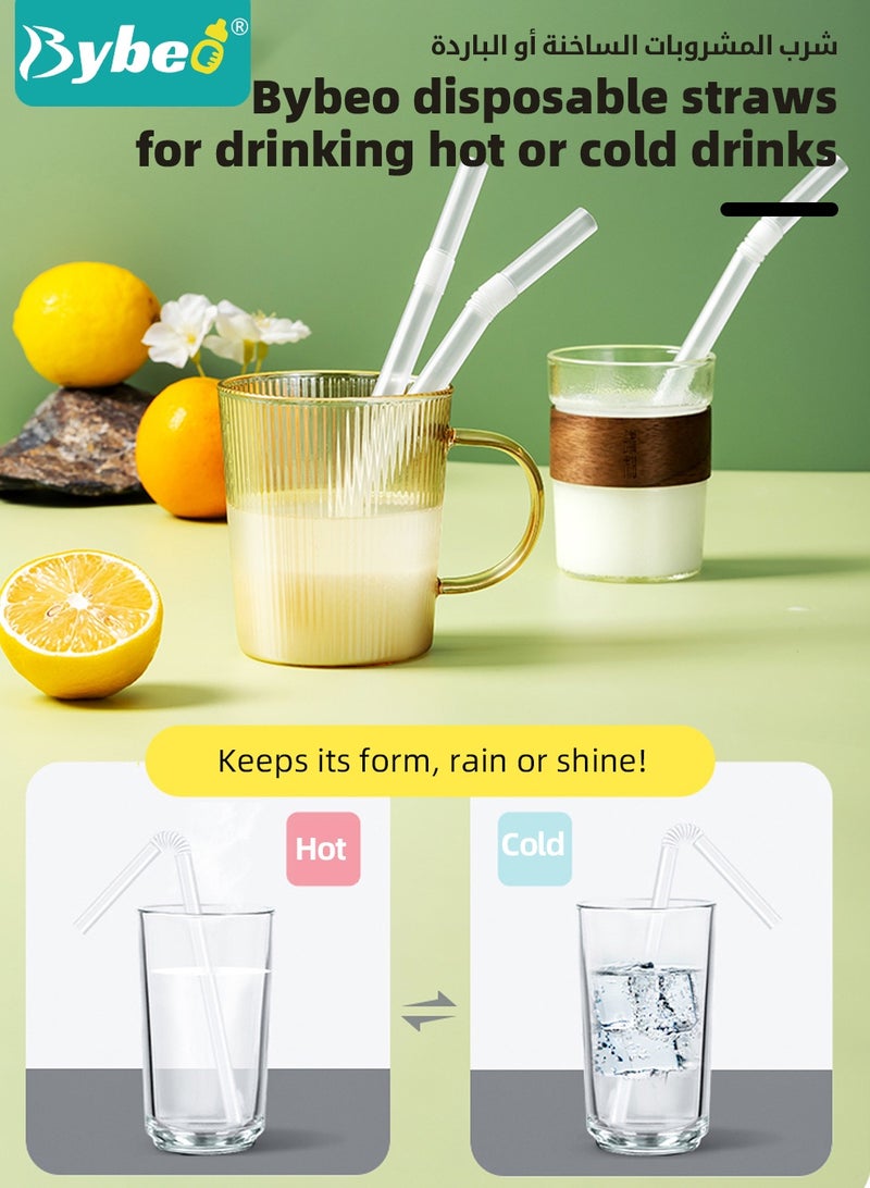 Bybeo 200PCS Disposable Drinking Straws, Plastic Flex Straws, Individually Wrapped Clear Straws, 21cm Long Perfect for Toddlers, Kids, Adults on Home, Party, Bars, Cafe and Restaurant - Image 3