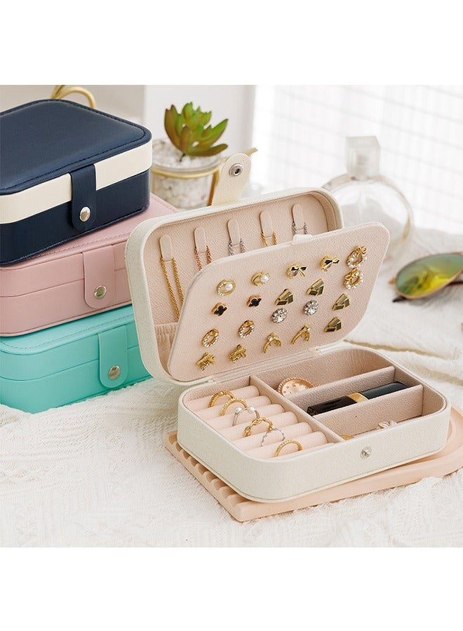 Gerenic Multi-Layer Jewelry Organizer Box，Velvet Flannelette Earrings Rings Necklace Bracelets Jewelry Tray Storage Case - Image 1
