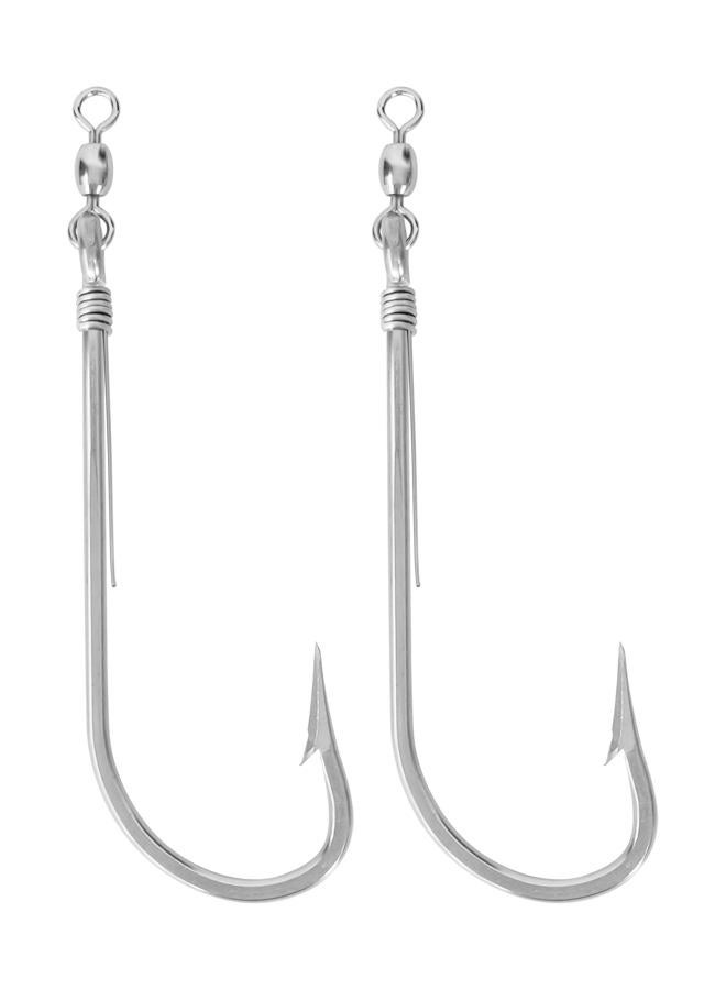 BLUEWING Strip Trolling Hook with Swivel Stainless Steel Fishing Hooks 2pcs Extra Sharp Fish Hooks for Freshwater Saltwater Fishing, Size 10/0 - Image 1