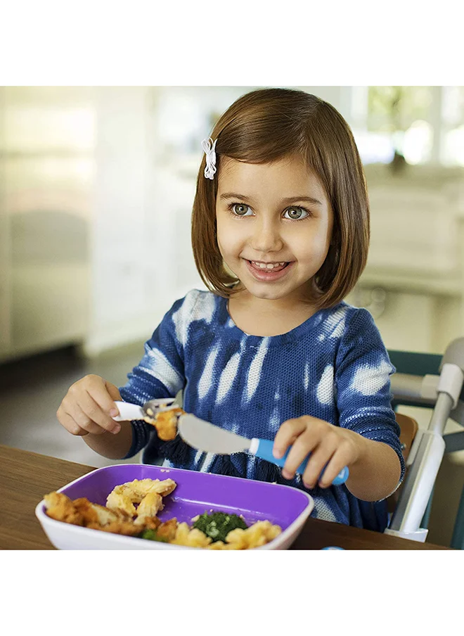 Munchkin Splash Toddler Cutlery Set Fork, Knife & Spoon, Blue