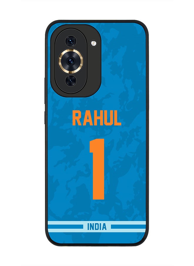 Stylizedd Rugged Black Edge Case for Huawei nova 10 Pro, Slim fit Soft Case Flexible Rubber Edges Thin Cover - Player Name - KL Rahul, Jersey Number- 1  - Image 1