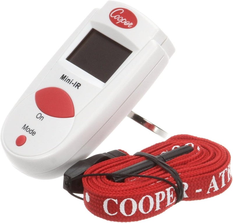 cooper مقياس حرارة الأشعة تحت الحمراء المصغر Cooper Atkins 470 من 27 إلى 428 فهرنهايت ومن 32 إلى 220 درجة مئوية يتضمن حلقة مفاتيح وحبل عنق 11 بصري - Image 1