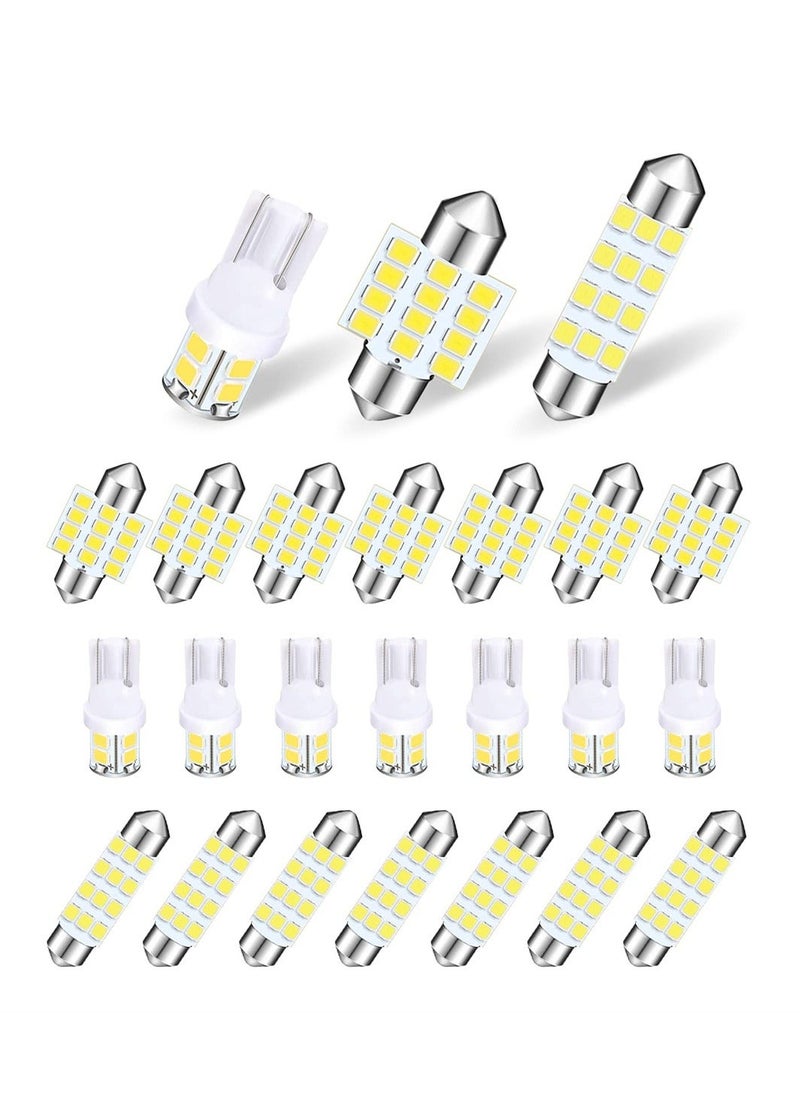 Y&D LED Car Bulb Kit, Bright White Lnterior Lights, Compatible with T10, 31mm, and 42mm Festoon Sockets, Ideal for Map License Plate Trunk 24-Pack  - Image 1