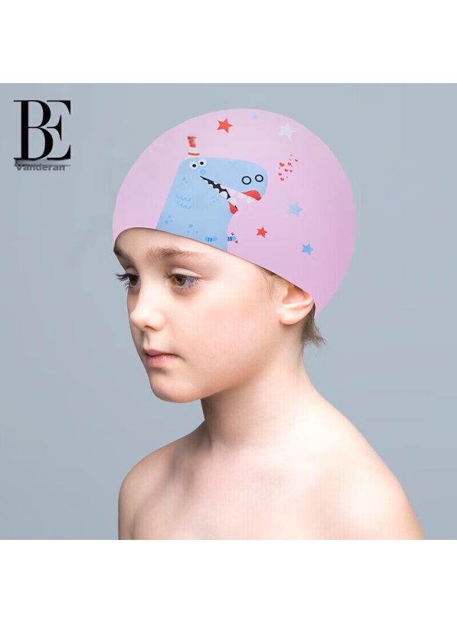 Balneaire High-end Children's Silicone Swimming Pool Swim Cap, Professional Waterproof Chlorine-resistant Ear Protection Swim Cap, Beach Swimming Cap For Girls, Pink - Image 2