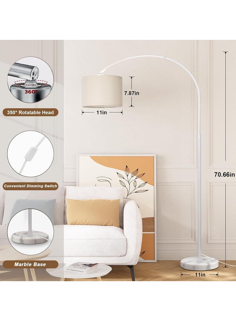 DOMUIK Modern Dimmable Floor Lamp with Nordic Style,Adjustable Hanging Shade,Over Couch Reading Light,Standing Lamp for Living Room and Bedroom  - Image 2