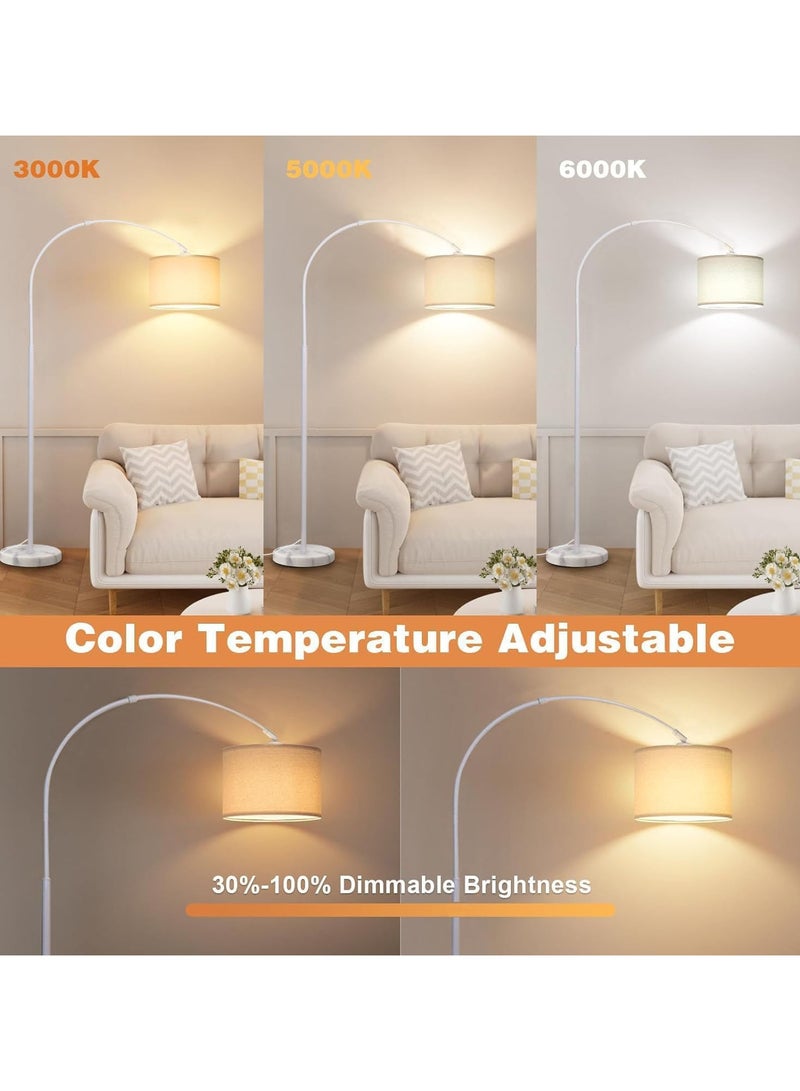 DOMUIK Modern Dimmable Floor Lamp with Nordic Style,Adjustable Hanging Shade,Over Couch Reading Light,Standing Lamp for Living Room and Bedroom  - Image 4