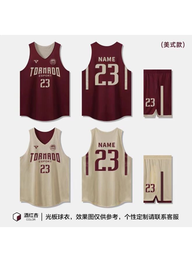 New Double-sided Basketball Suit Suit Male College Students Compeion Training Sportswear Children Double-sided Vest Jersey