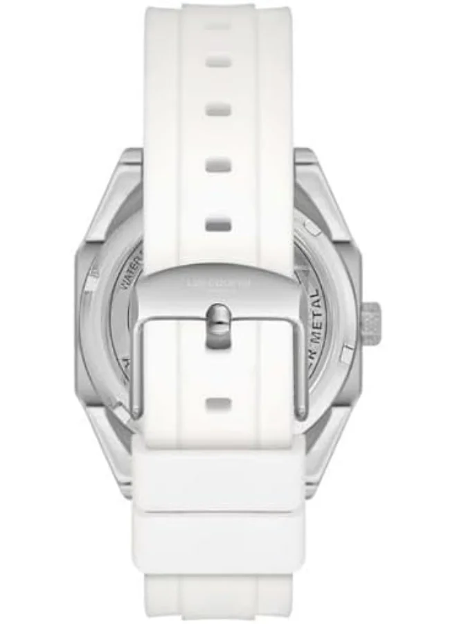 Lee Cooper LEE COOPER Men's 2035 Movement Watch, Multi Function Display and Silicone Strap - LC08061.533, Silver